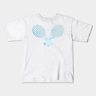 Tennis Racket Light Blue Kids T-Shirt